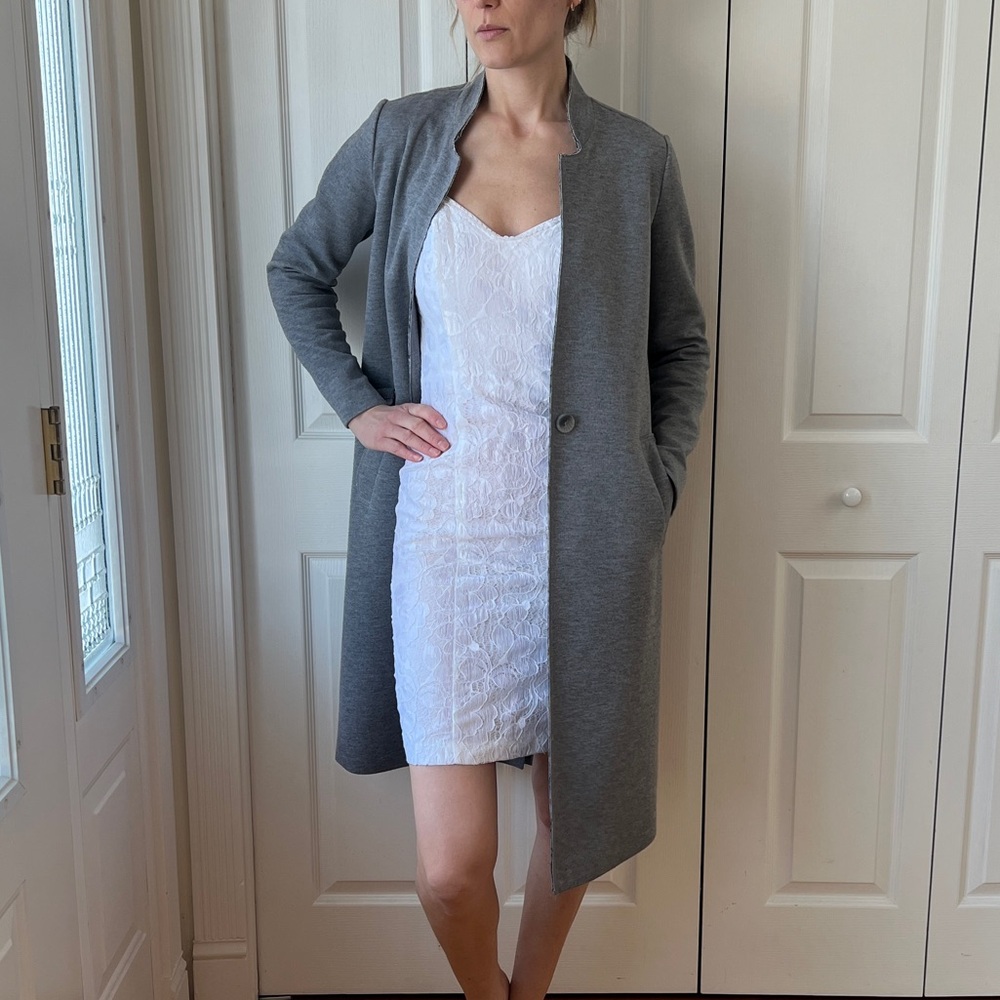 Simons — ONLY — Grey Trench Coat - Picture 4 of 8